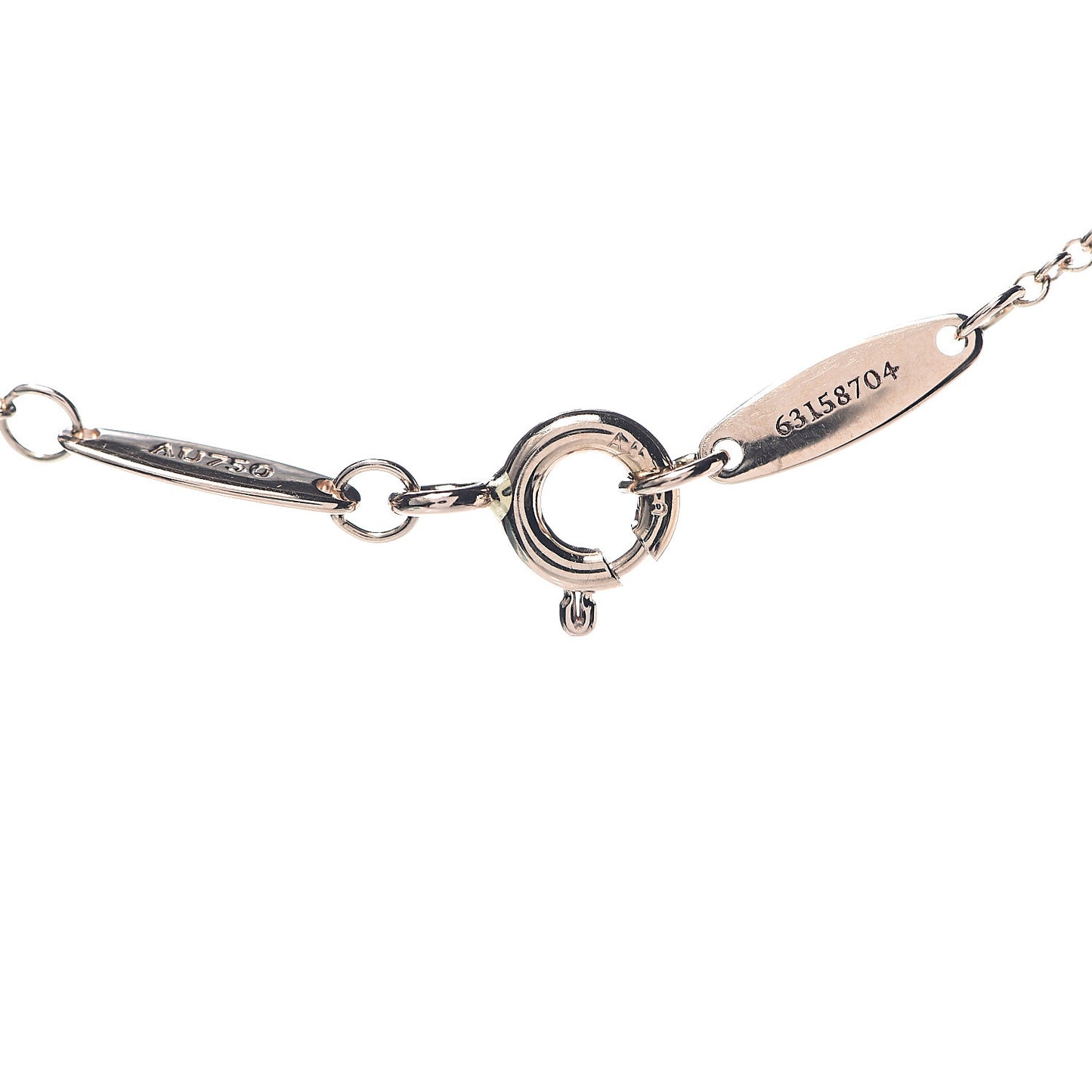 18K Rose Gold Diamond .22ct Elsa Peretti Diamonds by the Yard Pendant Necklace