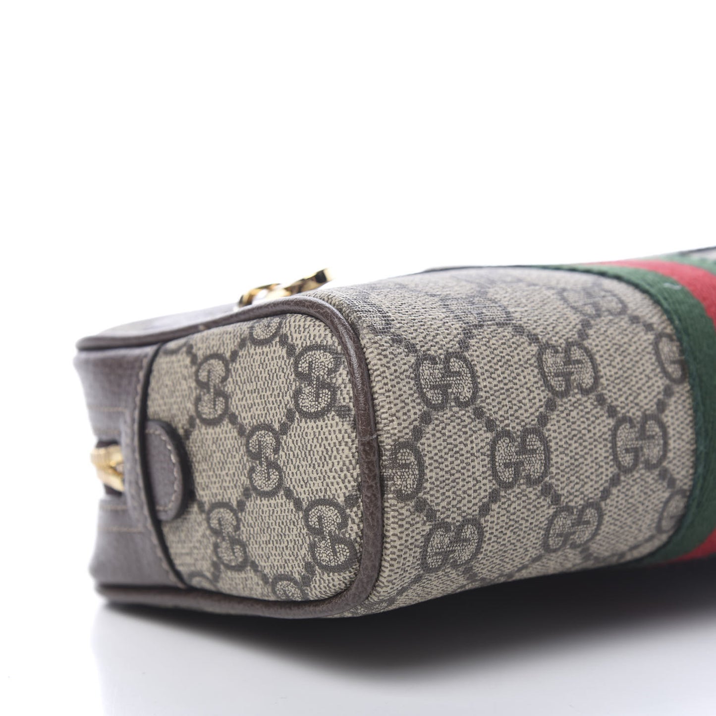 GG Supreme Monogram Web Small Ophidia Belt Bag 85 34 Dark Brown