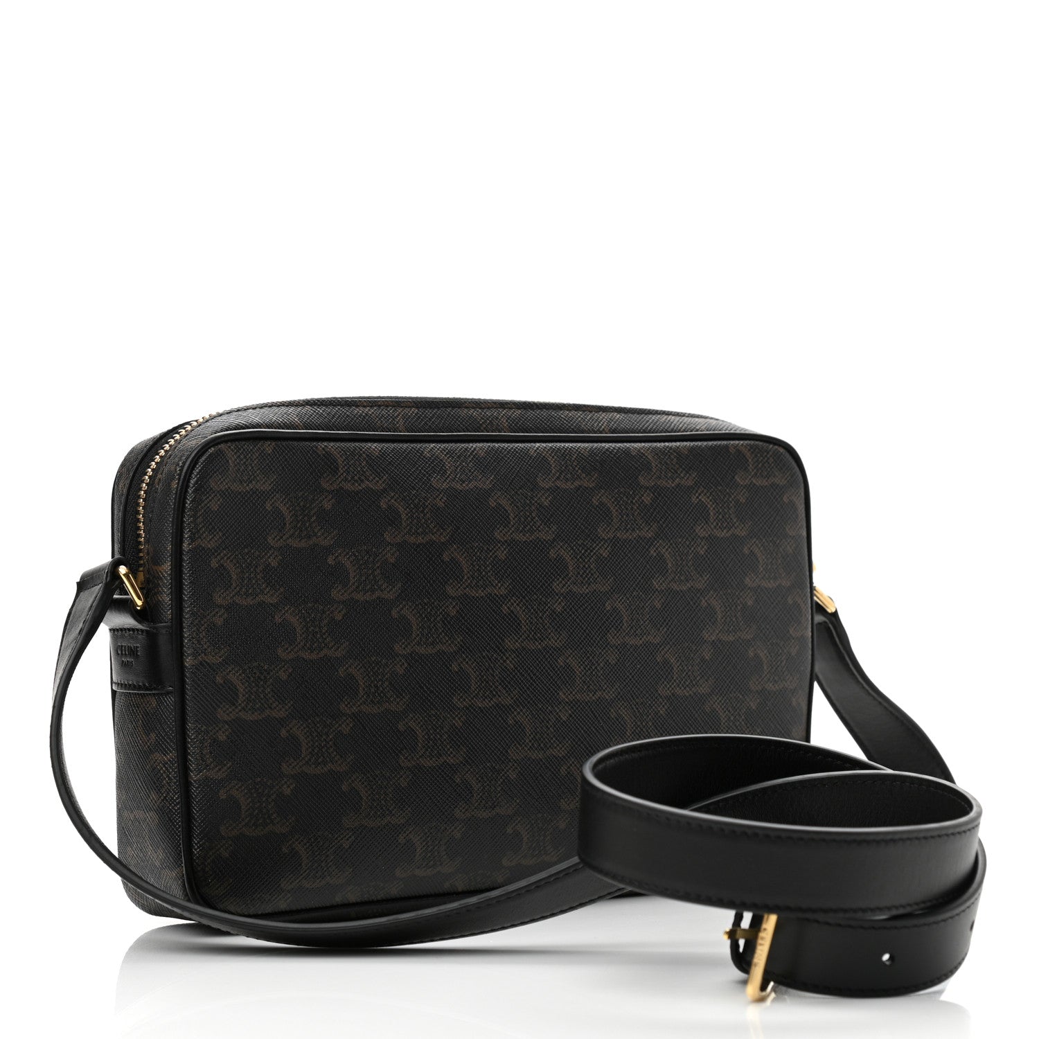 Celine Triomphe Canvas Medium Messenger Bag Black 3 of 9
