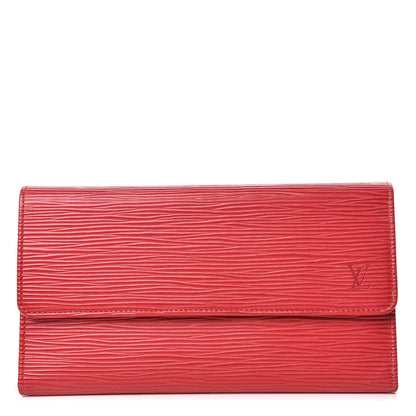 Louis Vuitton Epi Porte Tresor International Wallet Castillan Red 1 of 8