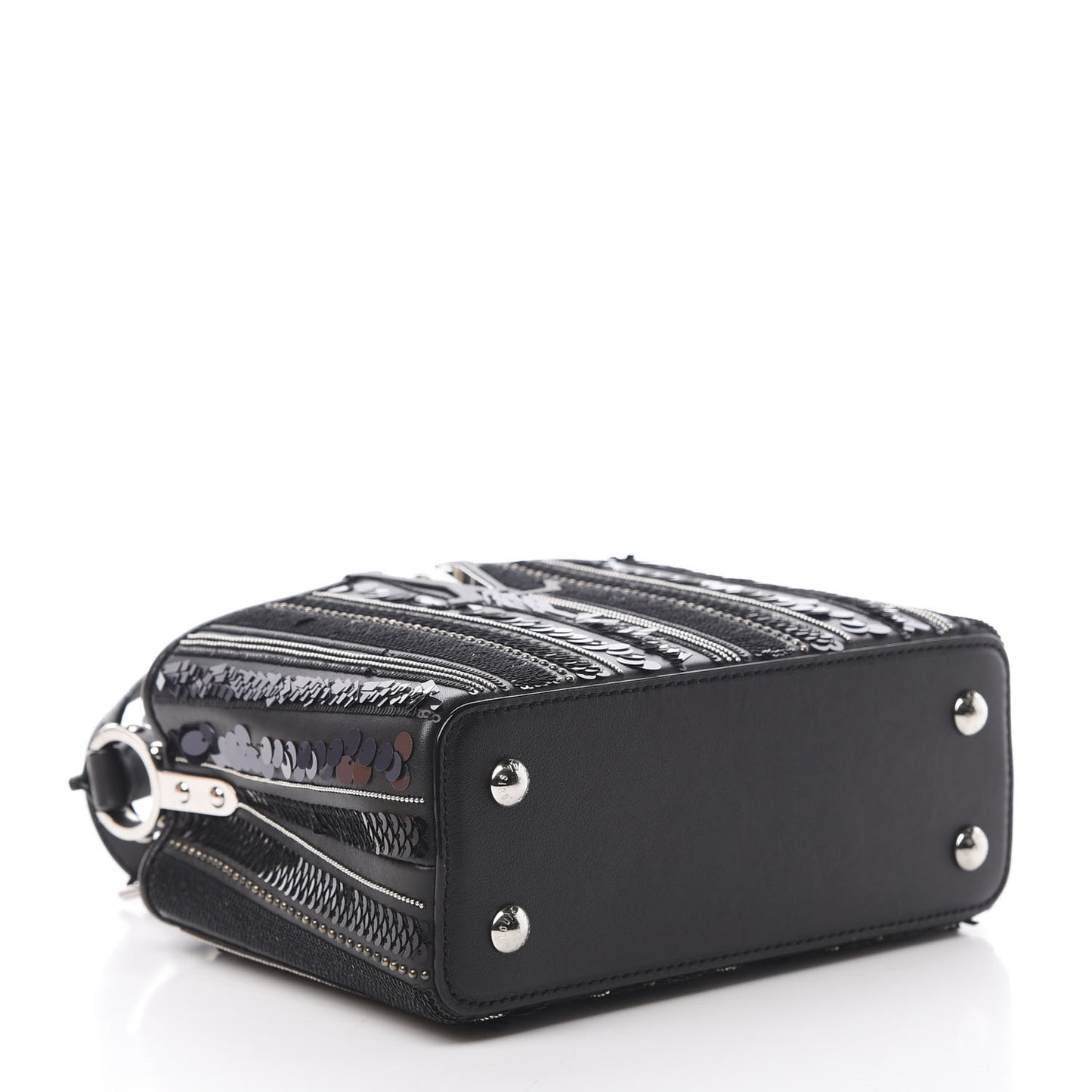 Calfskin Sequin Beaded Capucines Mini Black