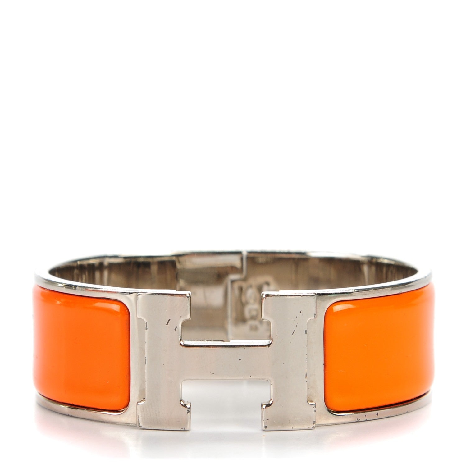 Hermes Enamel Wide Clic Clac H Bracelet PM Orange 1 of 6