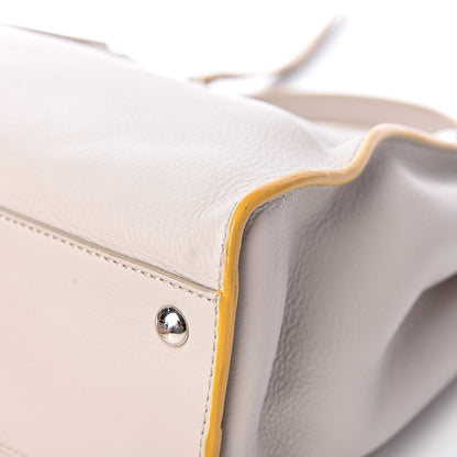 Fendi Vitello Seta Burro Medium Peekaboo Iconic Satchel Grigio Polvere Mattone 13 of 16