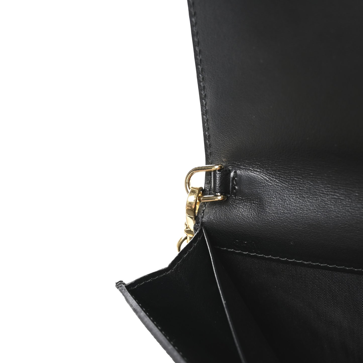 Vitello Daino Metal Chain Wallet Black