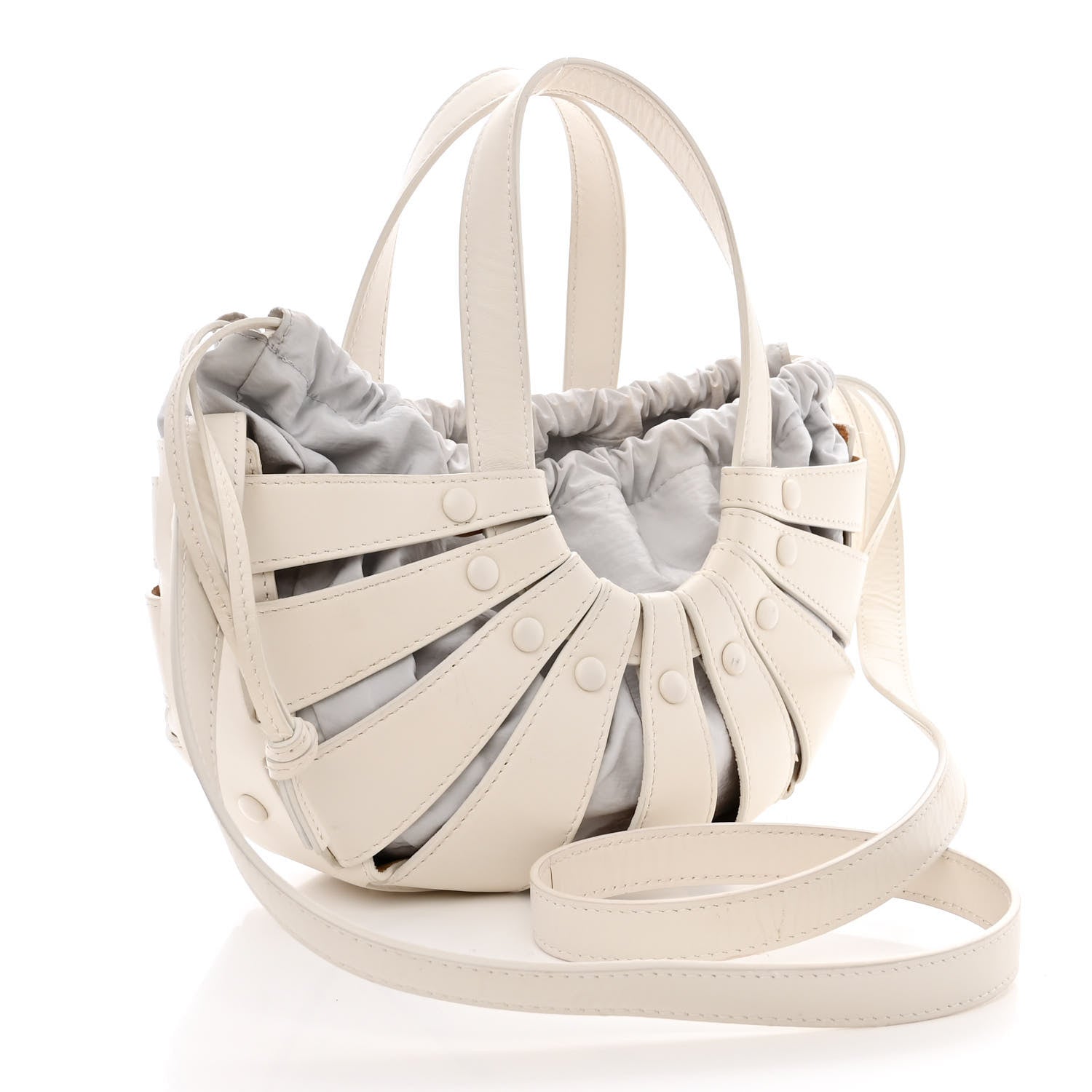 Bottega Veneta French Calfskin Small Shell White Frost 4 of 14