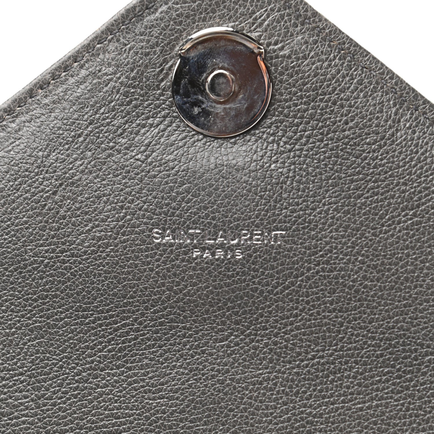 Saint Laurent Calfskin Matelasse Chevron Monogram Large College Satchel Light Coal 6 of 10