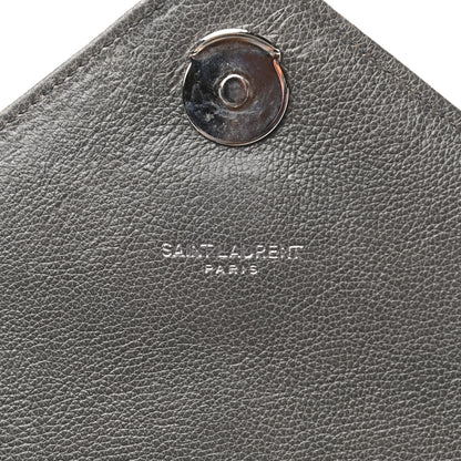 Saint Laurent Calfskin Matelasse Chevron Monogram Large College Satchel Light Coal 6 of 10