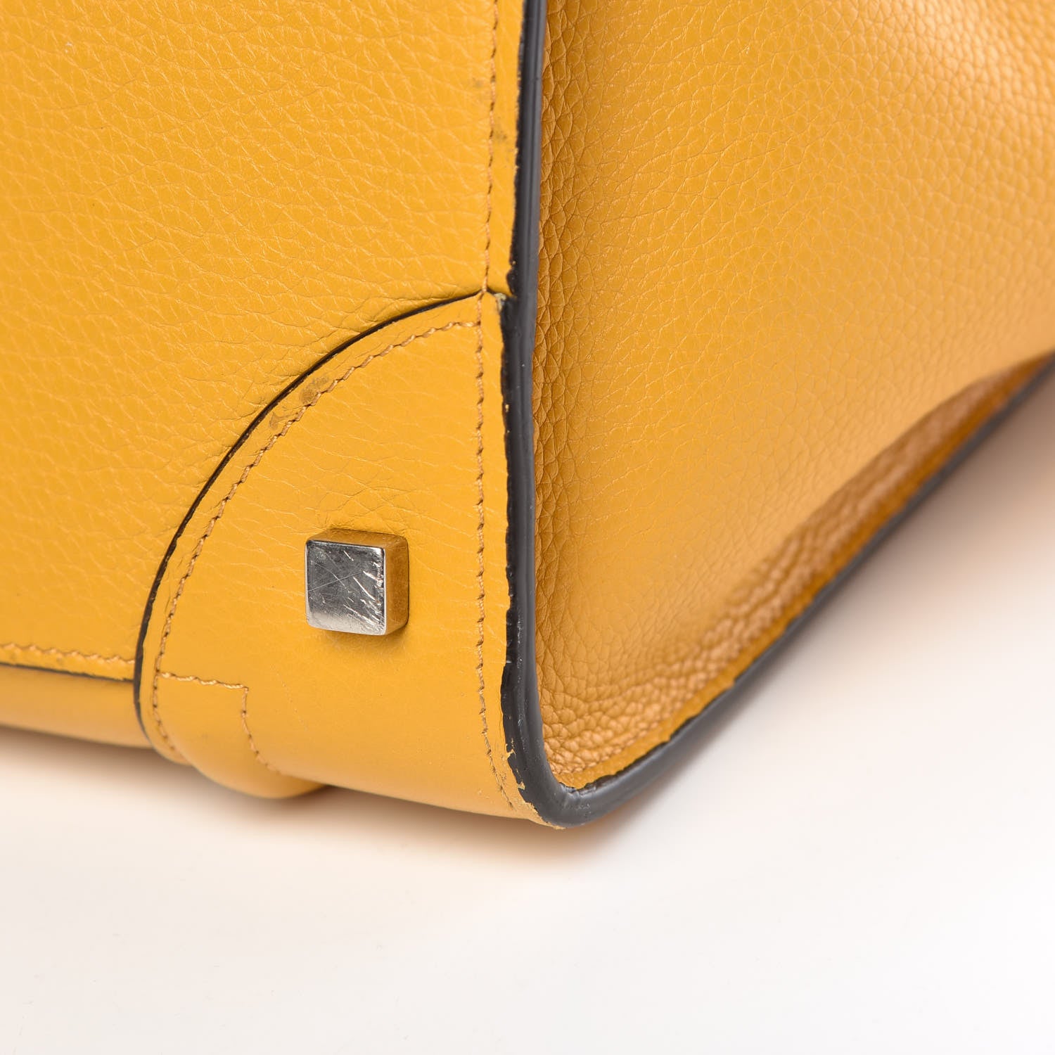 Celine Drummed Calfskin Mini Luggage Ocre 14 of 23