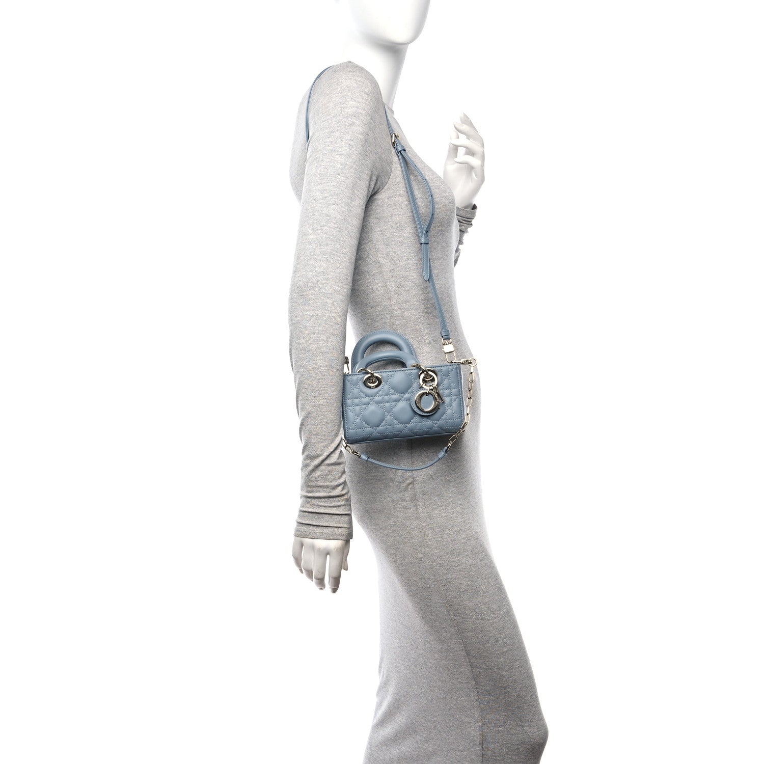 Christian Dior Lambskin Cannage Micro Lady D-Joy Cloud Blue 2 of 11