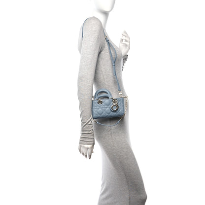 Christian Dior Lambskin Cannage Micro Lady D-Joy Cloud Blue 2 of 11