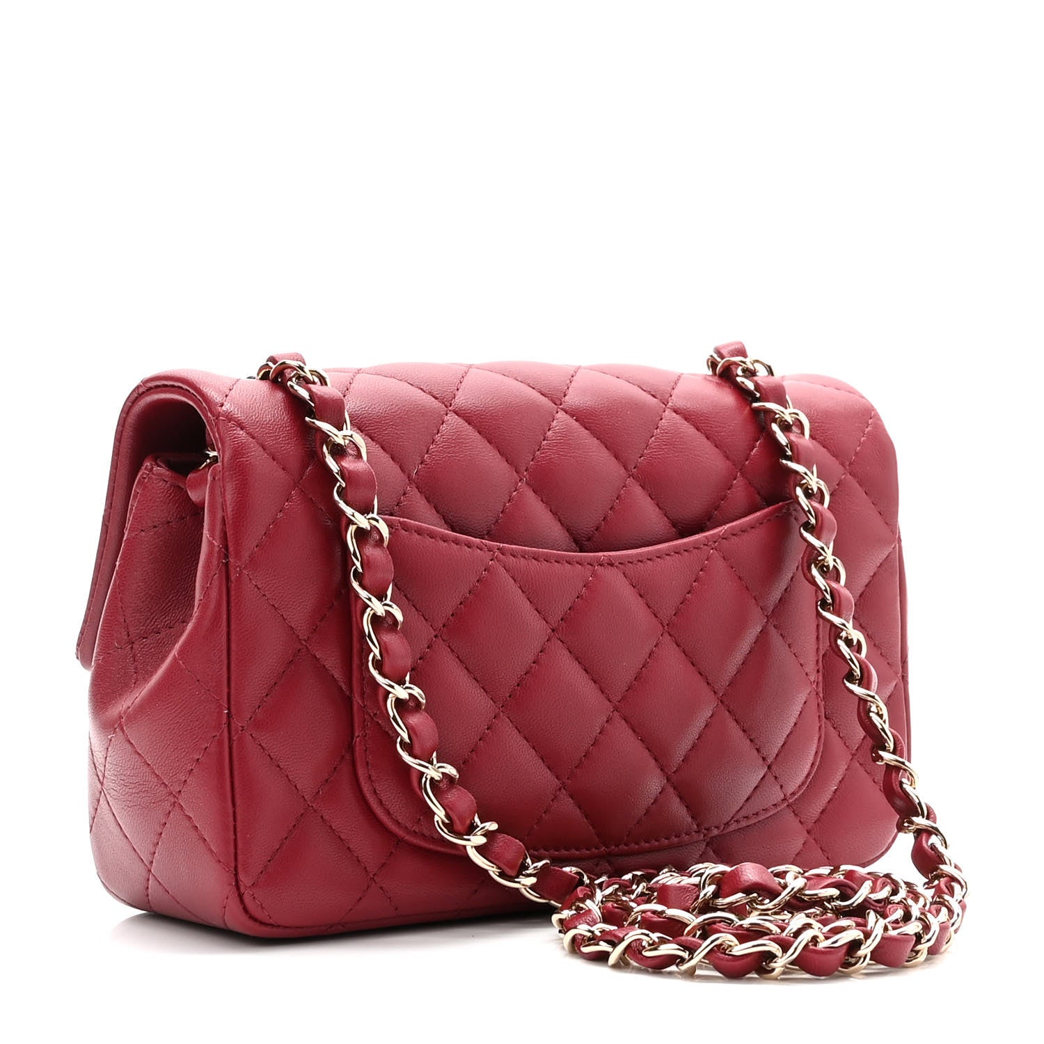 Chanel Lambskin Quilted Mini Rectangular Flap Burgundy 3 of 10