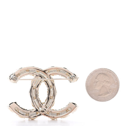 Chanel Crystal Pearl CC Dazzling Domino Brooch Gold 2 of 4