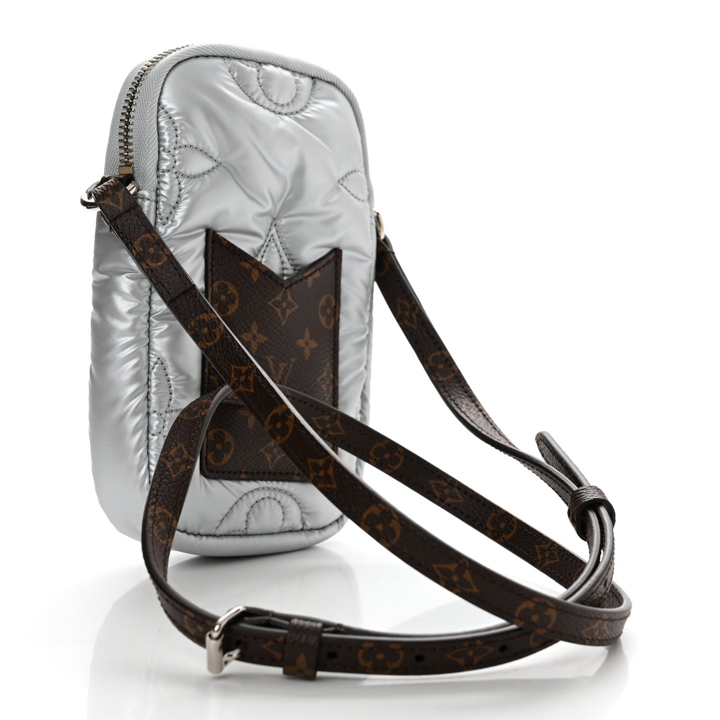 Econyl Monogram Pillow Phone Pouch Silver