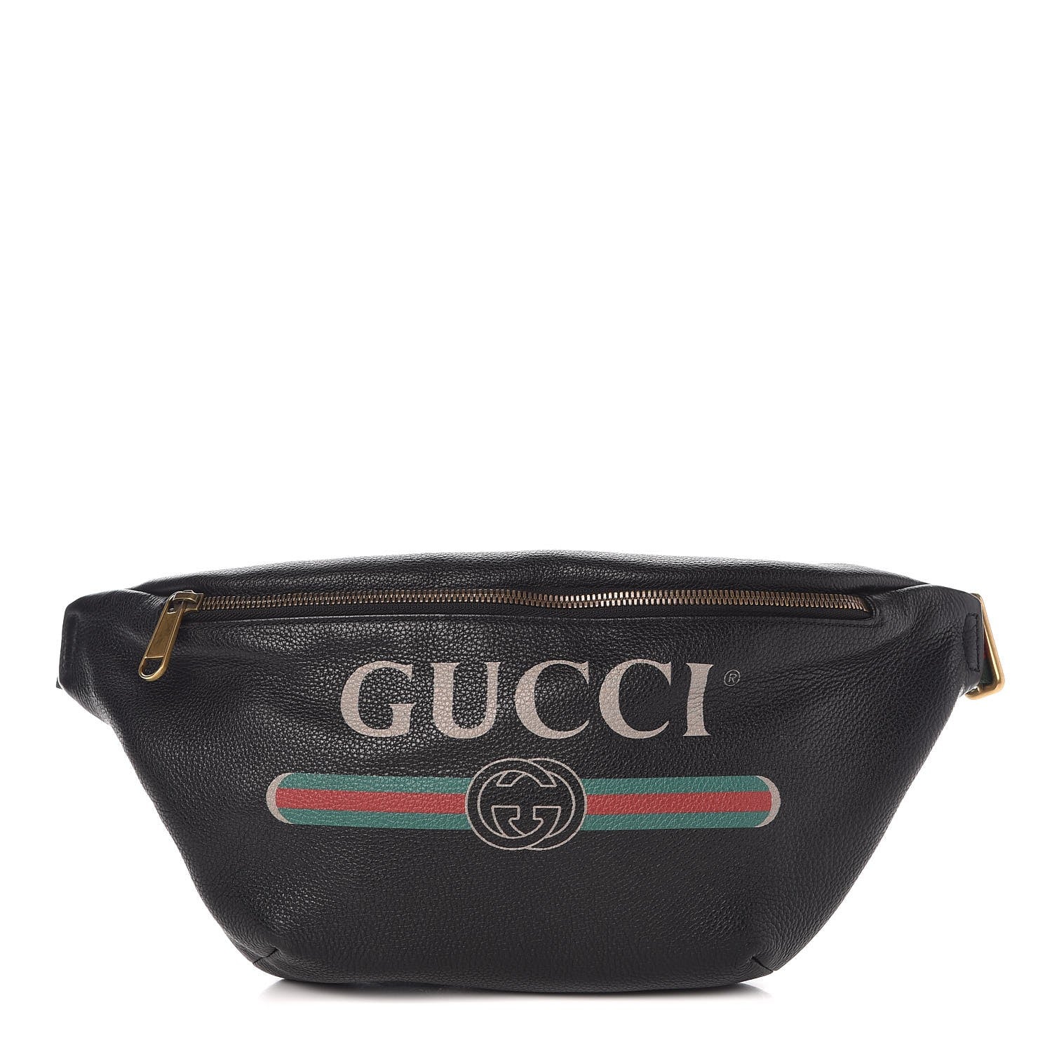 Gucci Grained Calfskin Logo Belt Bag Black 1 of 10