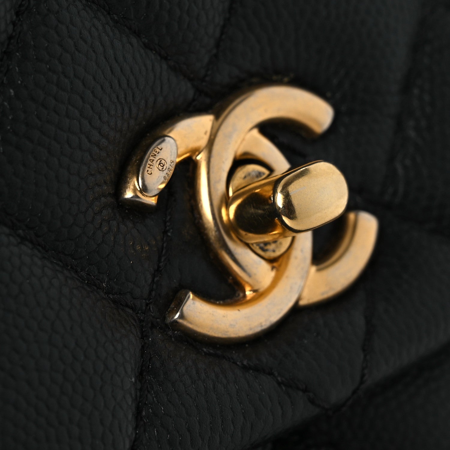 Chanel Caviar Lizard Embossed Quilted Mini Coco Handle Flap Black 11 of 14