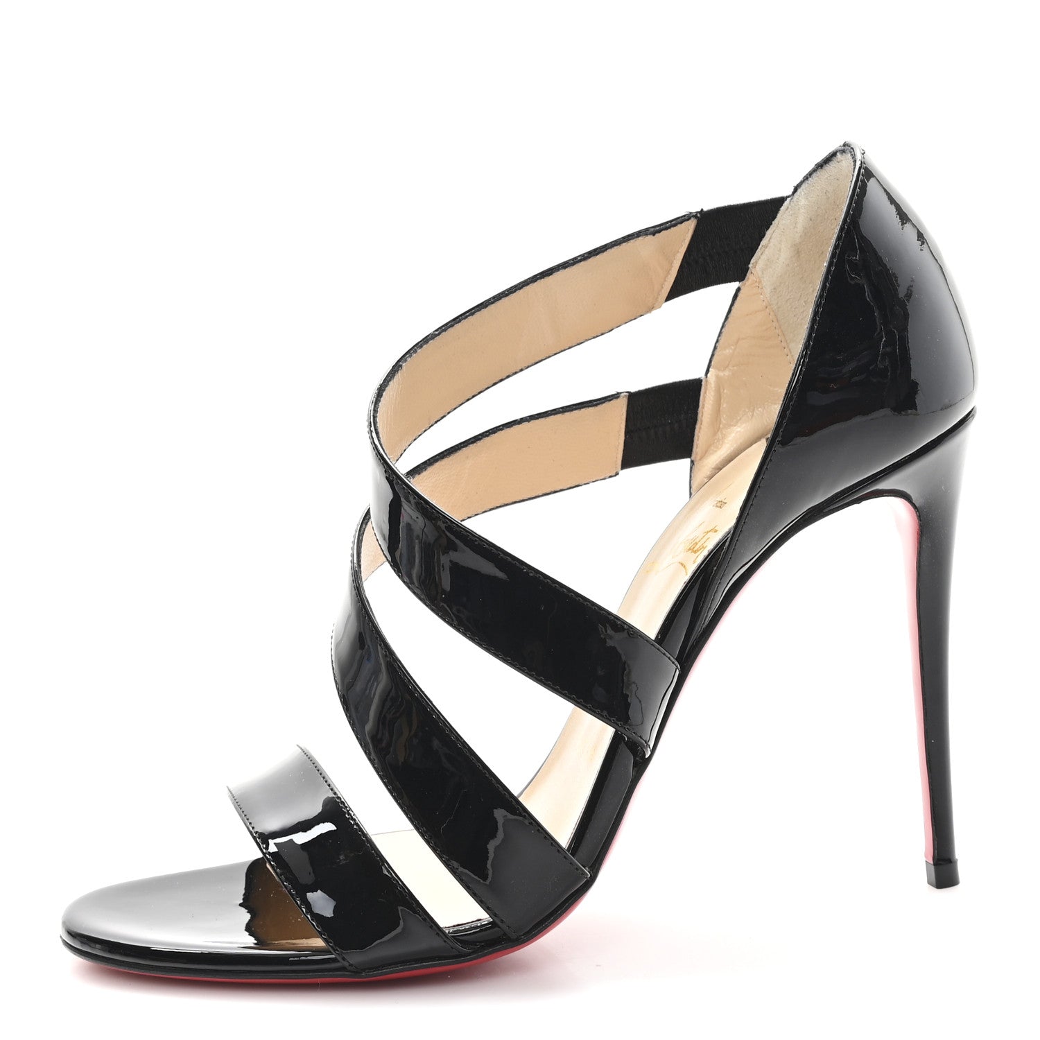 Christian Louboutin Patent World Copine 100 Sandals 37 Black 1 of 10