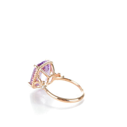 Tiffany 18K Rose Gold Amethyst Diamond Sparklers Cocktail Ring 52 6 3 of 5