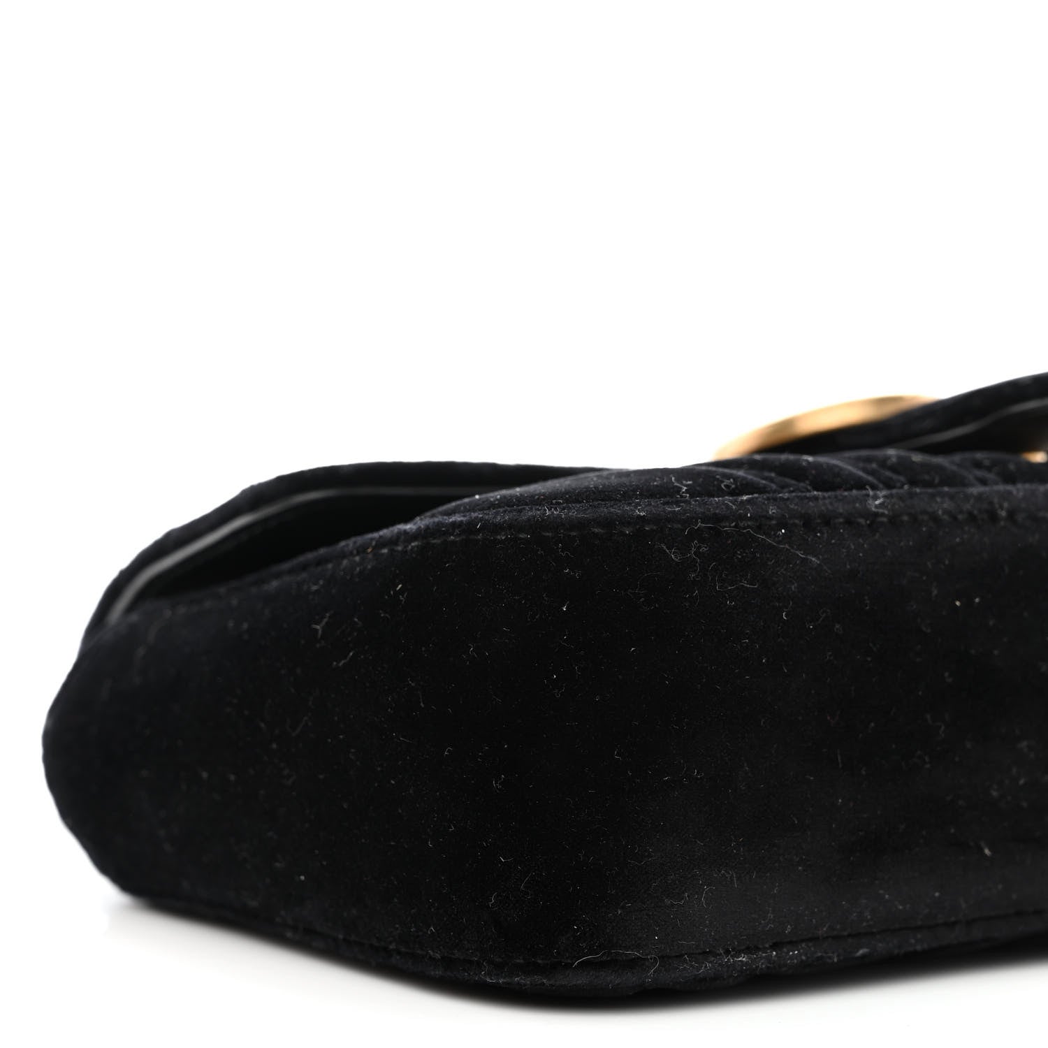 Gucci Velvet Matelasse Mini GG Marmont Shoulder Bag Black 8 of 9