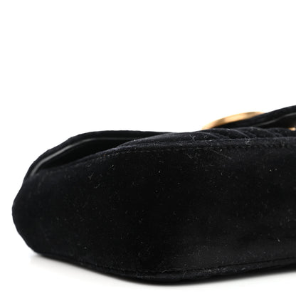 Gucci Velvet Matelasse Mini GG Marmont Shoulder Bag Black 8 of 9