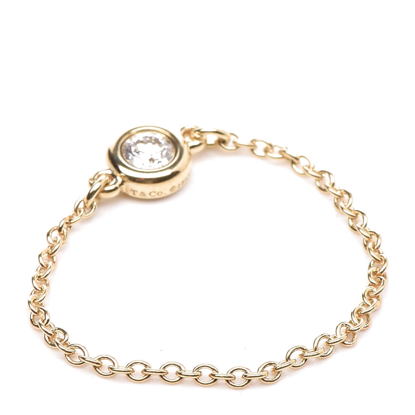 18K Yellow Gold Diamond .07ct Elsa Peretti Diamonds by the Yard Ring 51 5.75