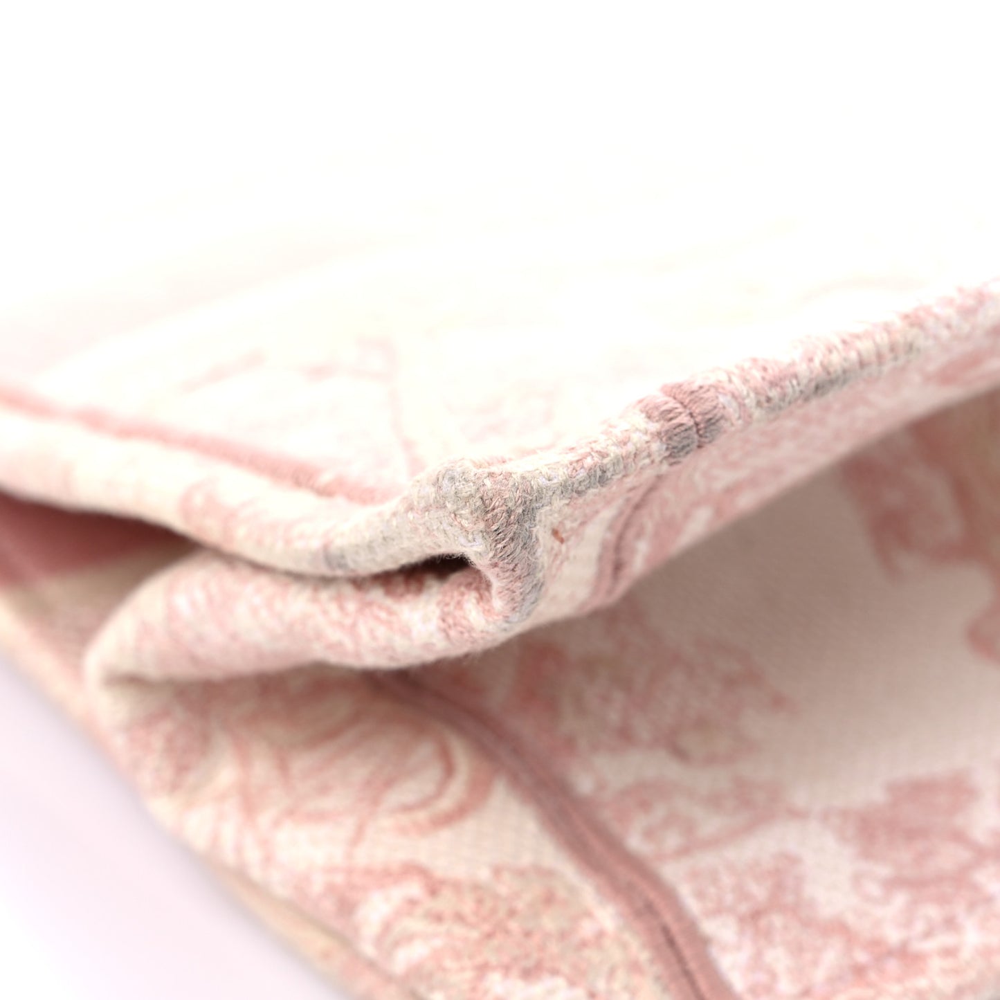 Canvas Toile De Jouy Embroidered Medium Book Tote Pink