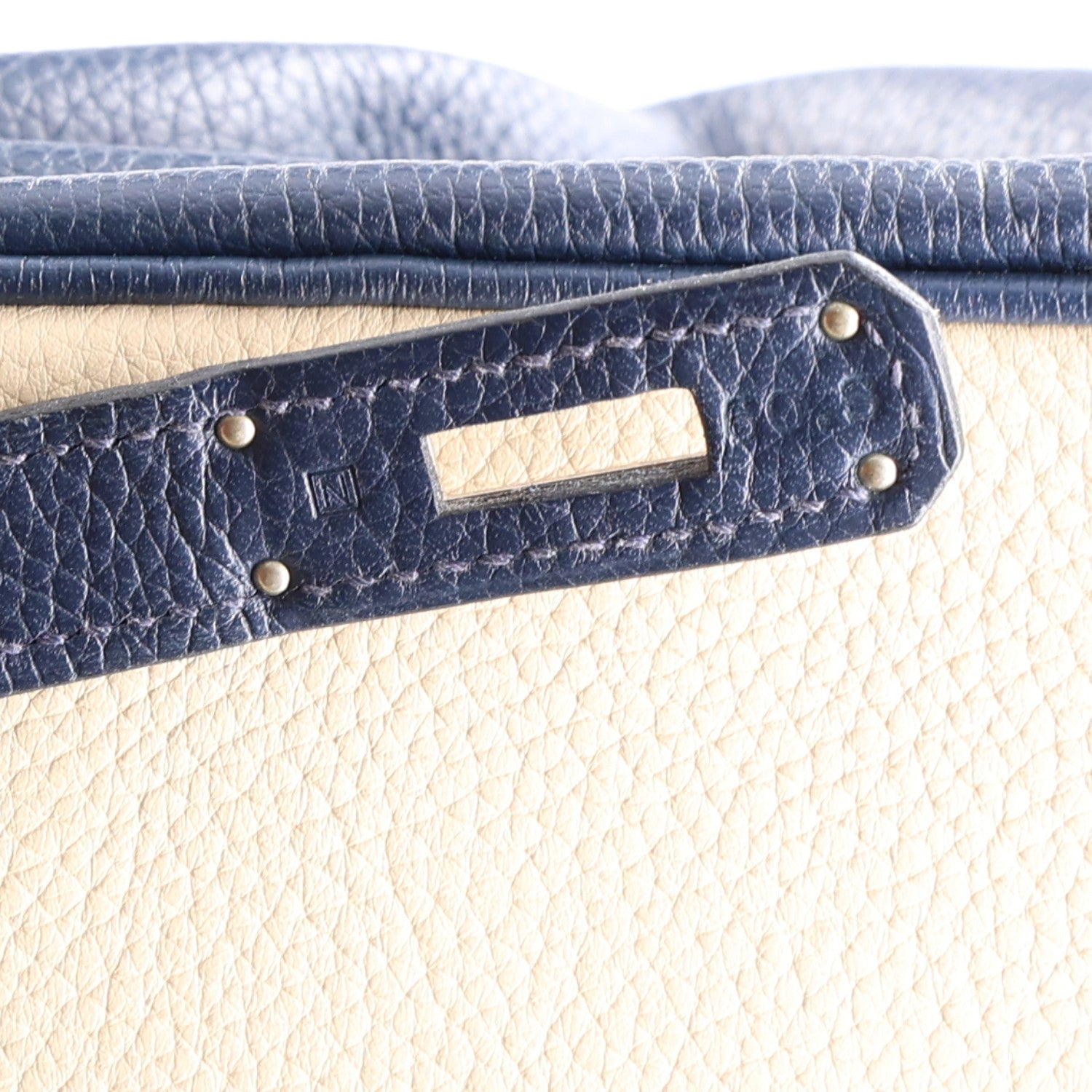 Hermes Taurillon Clemence Horseshoe Birkin 35 Bleu Abysse Parchemin Alezan Colvert 7 of 10