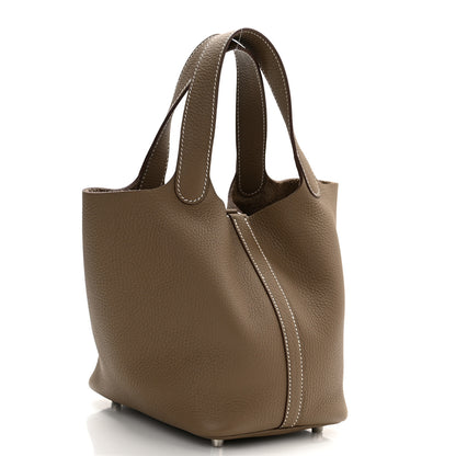 Hermes Taurillon Clemence Picotin Lock 18 PM Etoupe 3 of 11