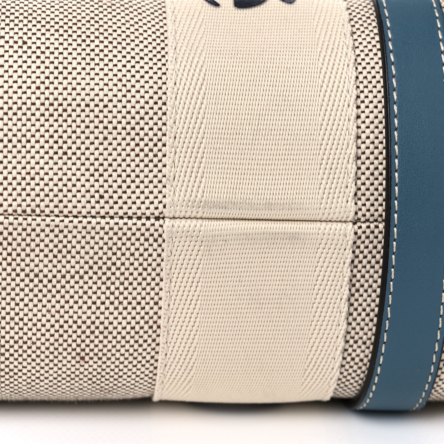 Chloe Cotton Calfskin Medium Woody Ribbon Tote White Blue 13 of 14