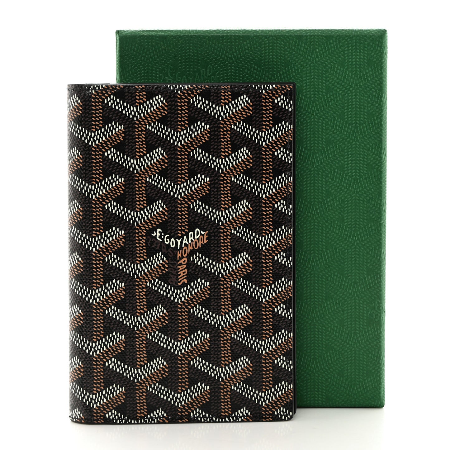 Goyardine Grenelle Passport Wallet Black Gold