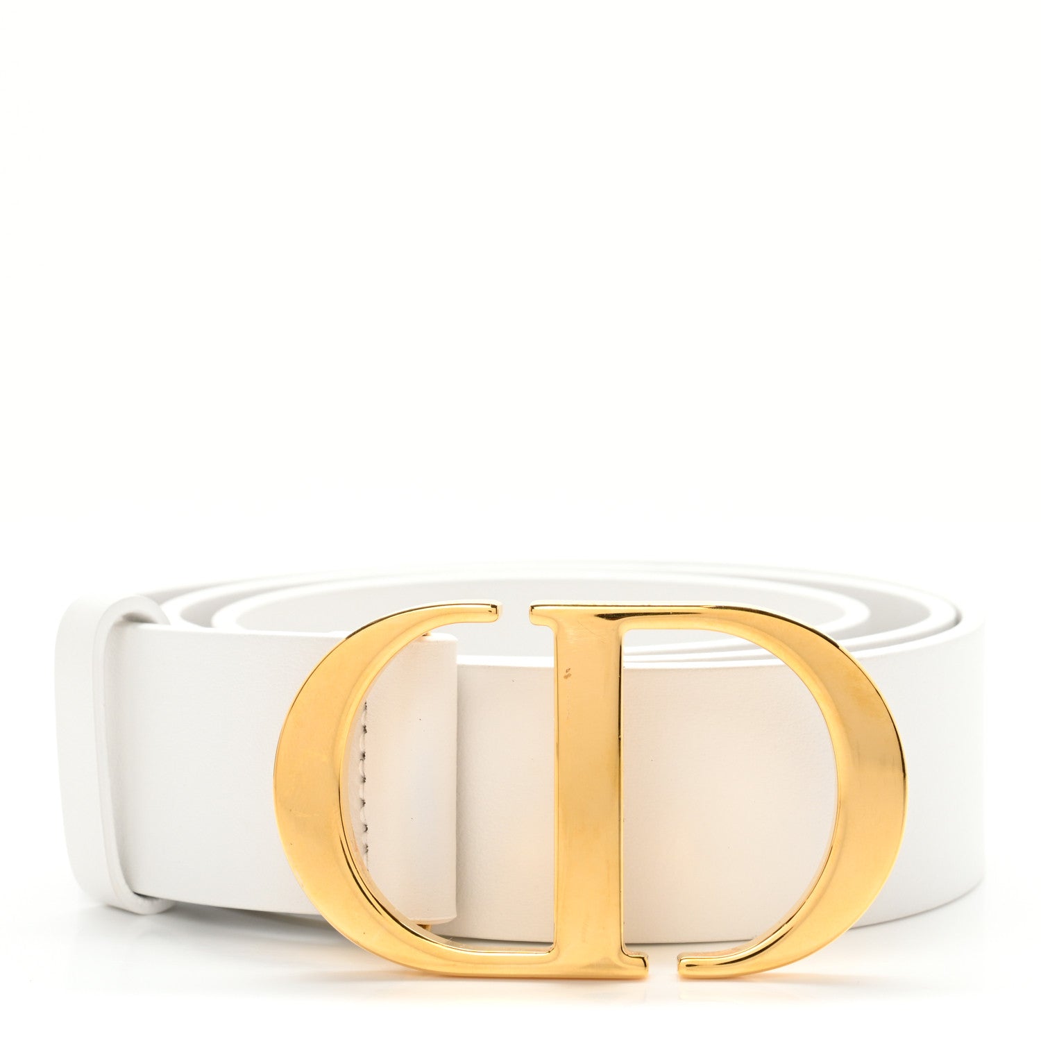 Christian Dior Calfskin 30 Montaigne Belt 85 34 White 1 of 9