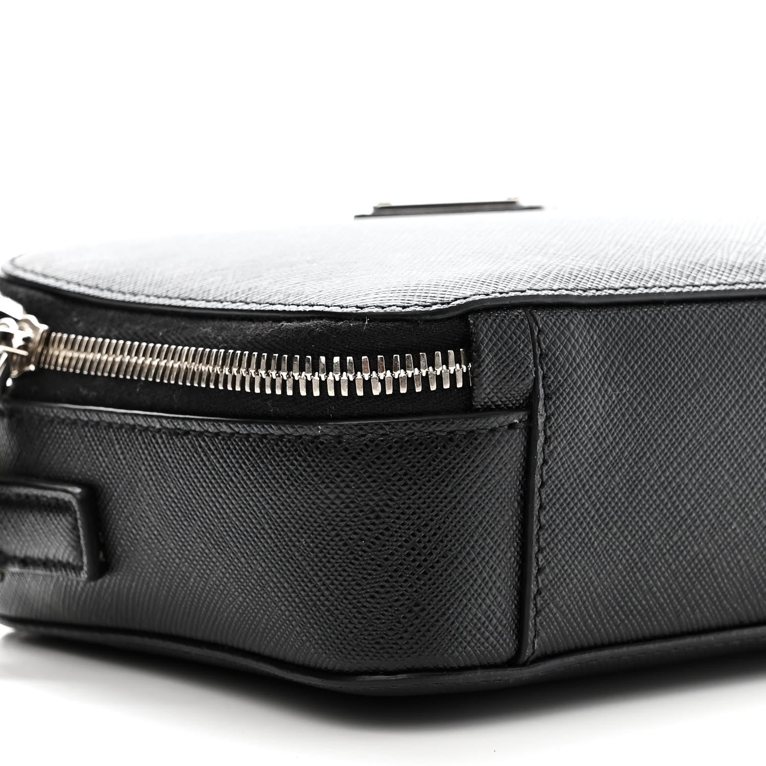 Prada Saffiano Travel Small Brique Crossbody Bag Black 8 of 9