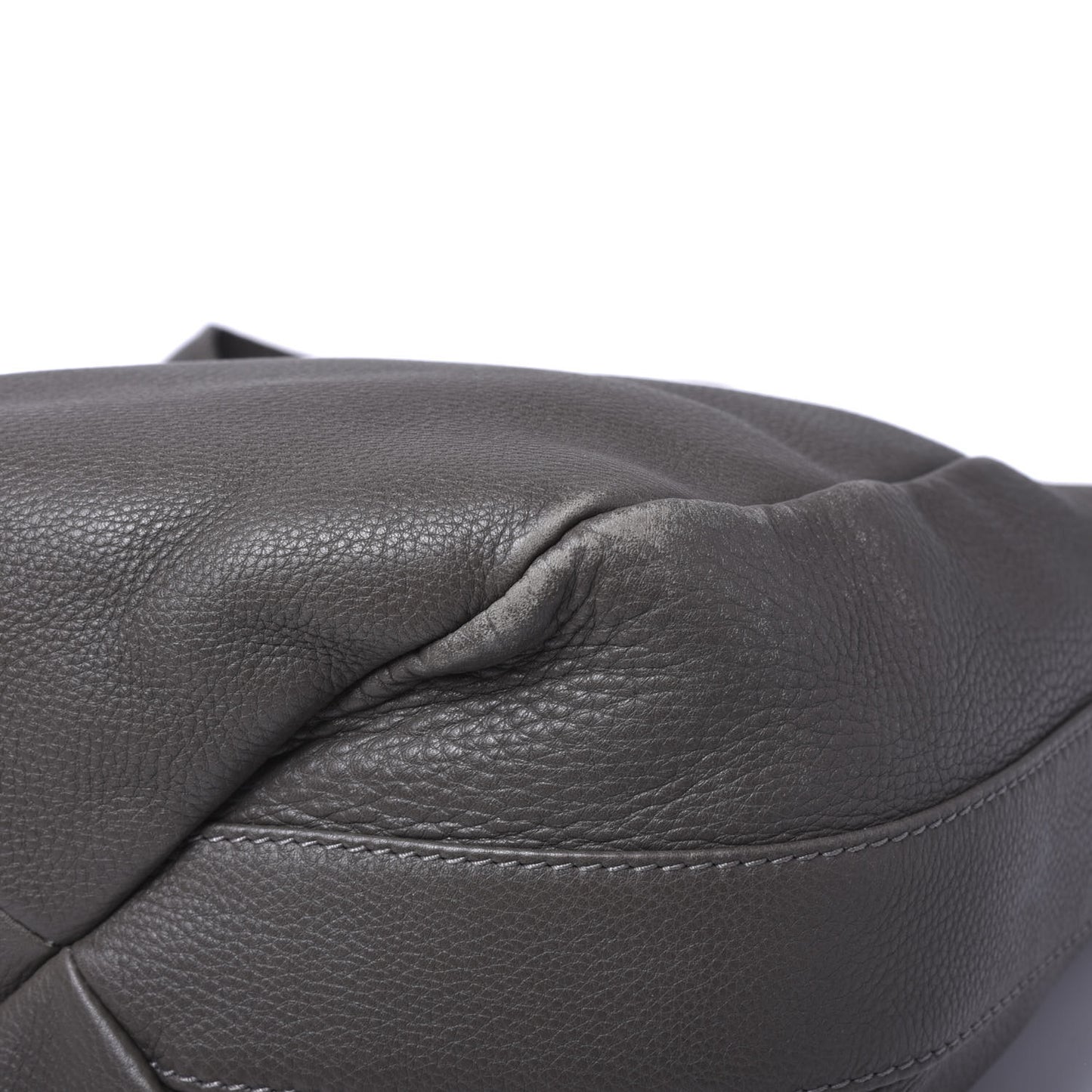 Pebbled Calfskin Shoulder Bag Grey