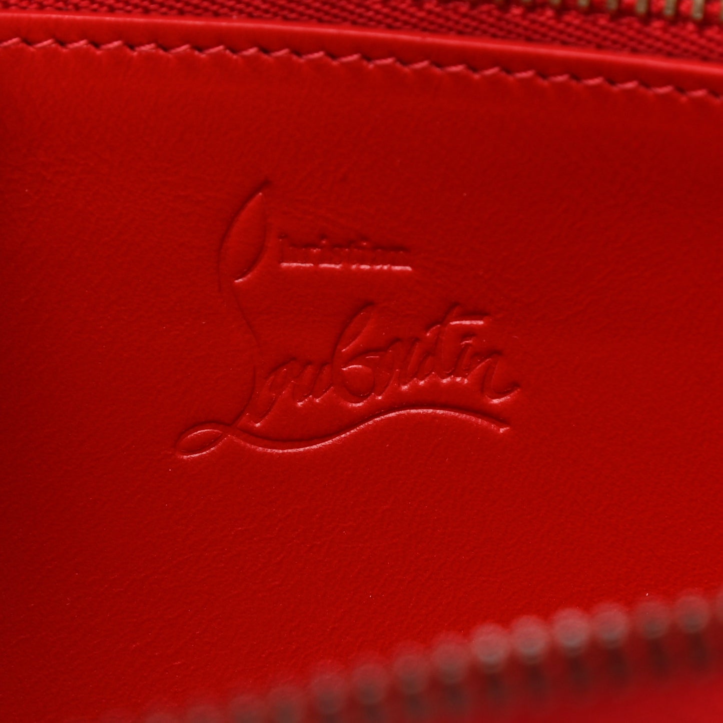 Calfskin Panettone Zip Around Wallet Red Black