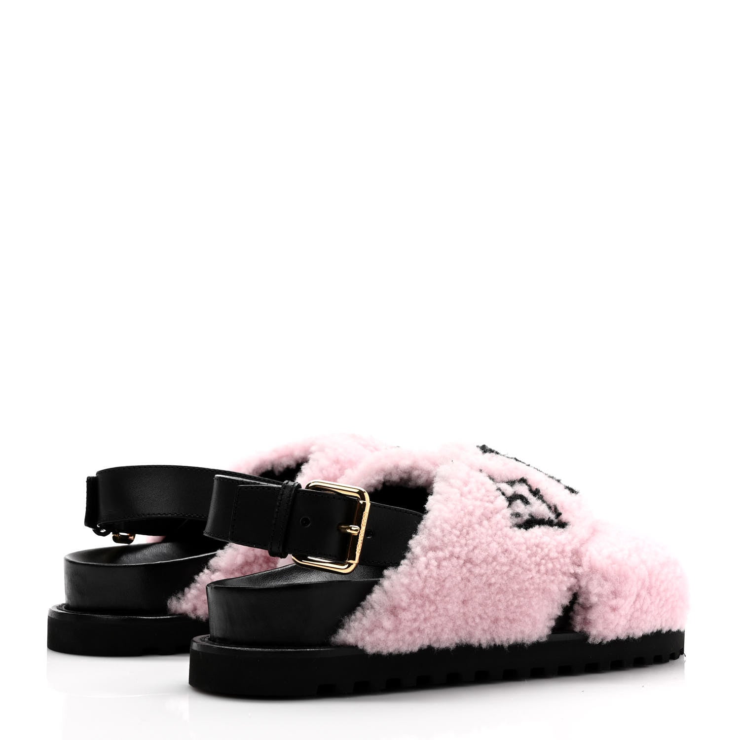 Louis Vuitton Shearling Paseo Sandals 38 Pink 4 of 8