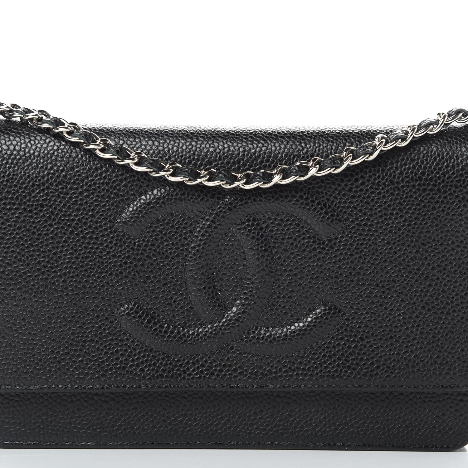 Chanel Caviar Timeless CC Wallet On Chain WOC Black 9 of 13