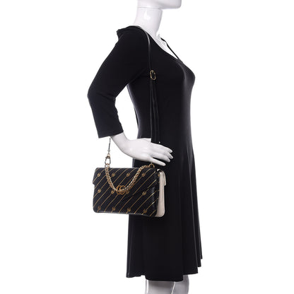 Gucci Calfskin Diagonal GG Medium Thiara Double Envelope Shoulder Bag Black White 2 of 12