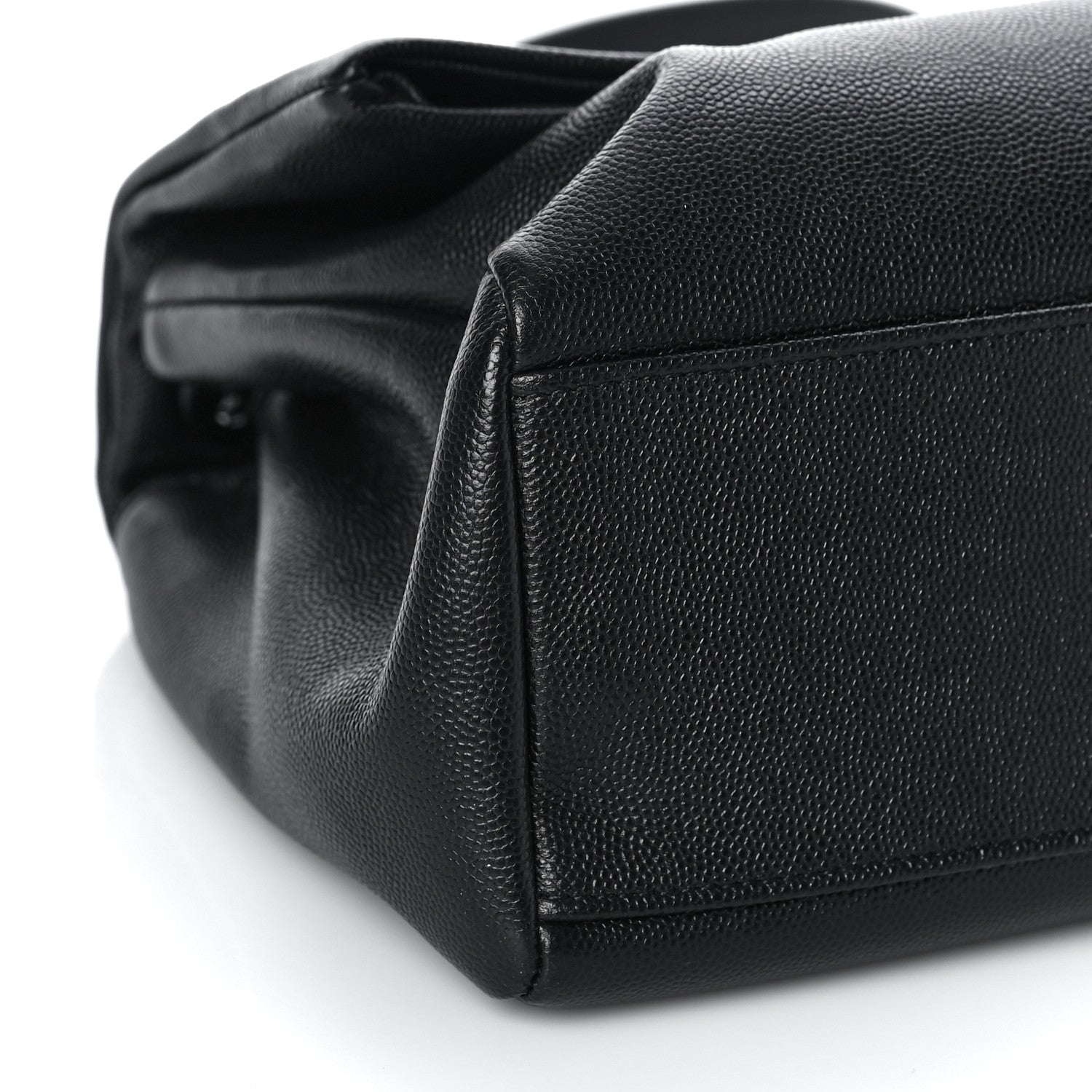 Saint Laurent Grain De Poudre Medium West Hollywood Monogram Fold-Over Black 7 of 8