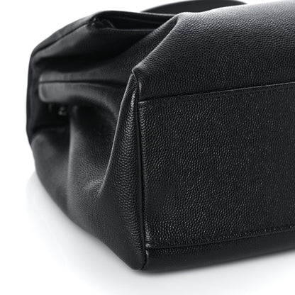 Saint Laurent Grain De Poudre Medium West Hollywood Monogram Fold-Over Black 7 of 8