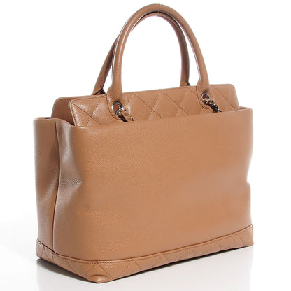 Chanel Caviar Soft CC Top Handle Medium Tote Beige 3 of 7