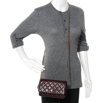 Chanel Caviar Wallet On Chain Dark Red 2 of 7