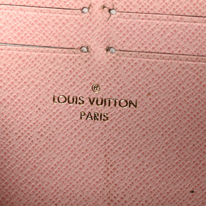 Louis Vuitton Damier Ebene Clemence Wallet Rose Ballerine 8 of 11