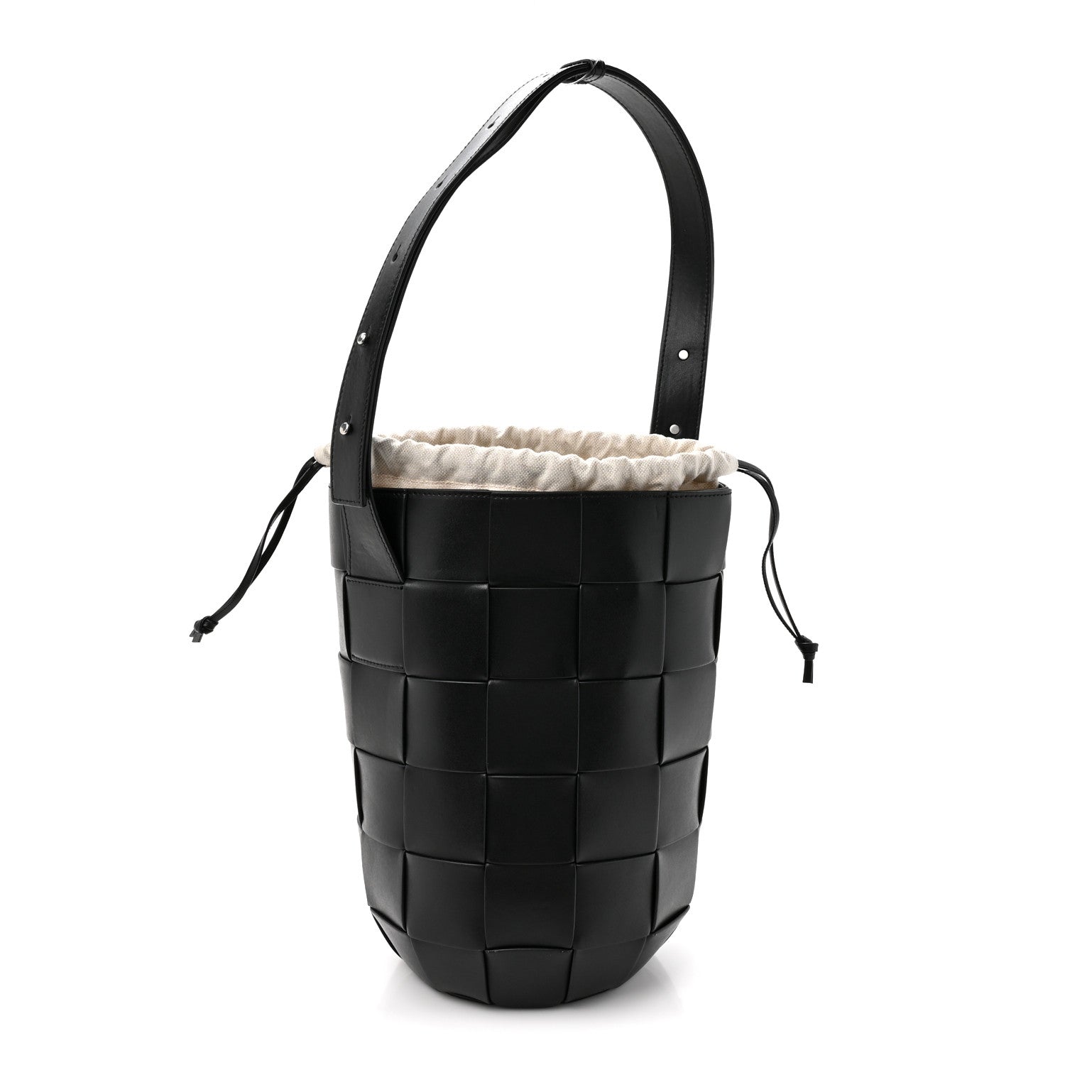 Bottega Veneta Nappa Maxi Intrecciato Cassette Lantern Bucket Bag Black 1 of 11