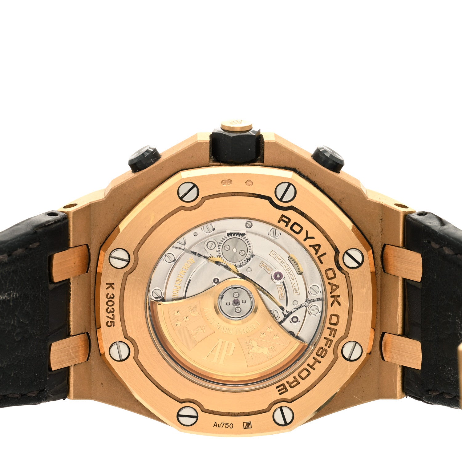 Audemars Piguet 18K Rose Gold Alligator 42mm Royal Oak Offshore Chronograph Automatic Watch Grey 26470OR.OO.A125CR.01 4 of 5