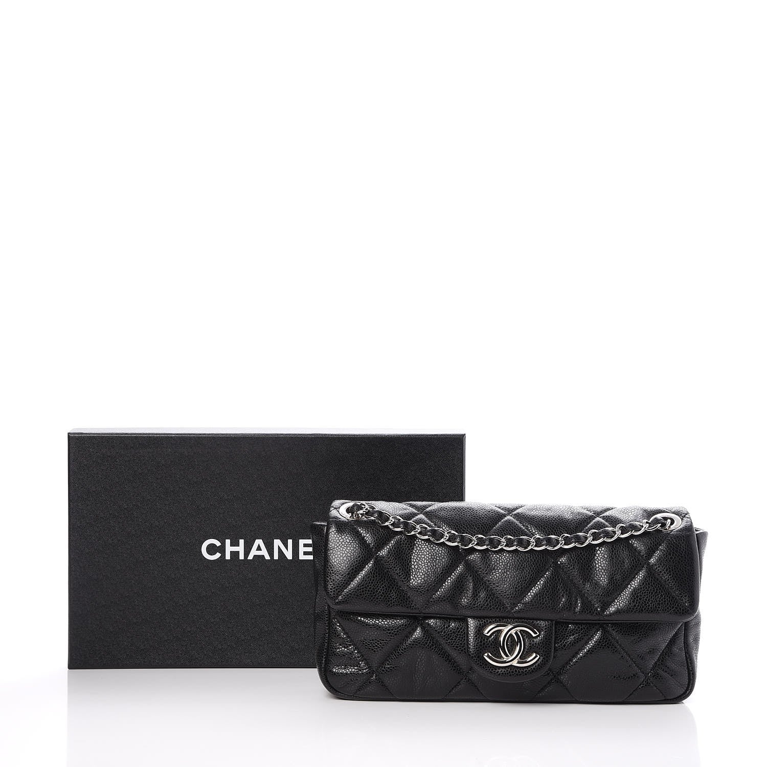 Chanel Glazed Caviar Quilted Small Nature Flap Bag Black 8 of 8