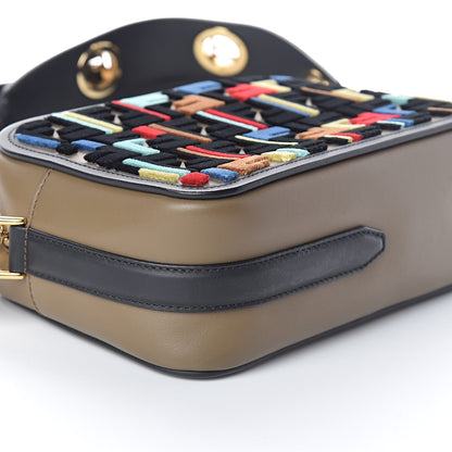 Fendi Vitello Century Velvet F is Fendi FF Multicolor Bi-Color Camera Case Fango Black Multicolor 8 of 9
