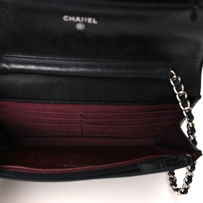 Chanel Lambskin Quilted Wallet On Chain WOC Black 5 of 10