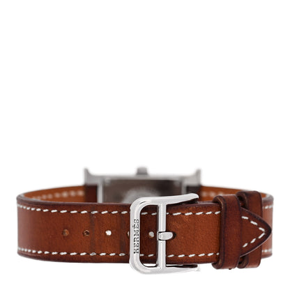 Hermes Stainless Steel Barenia 21mm Heure H Hour Quartz Watch Fauve 3 of 5