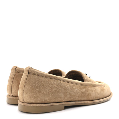 Chanel Suede Calfskin CC Loafers 38 Dark Beige 5 of 9