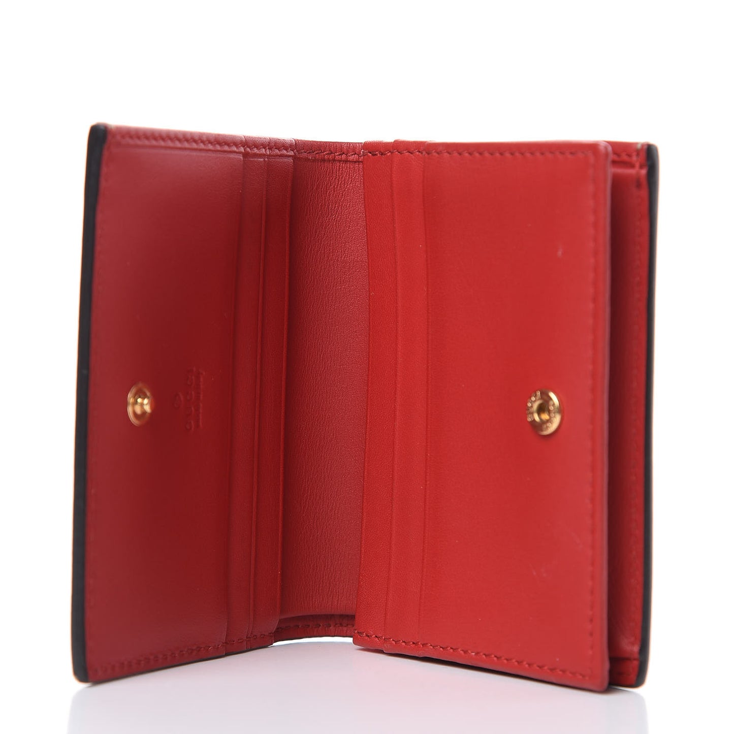 GG Supreme Monogram Blooms Card Case Beige Blue Navy Hibiscus Red