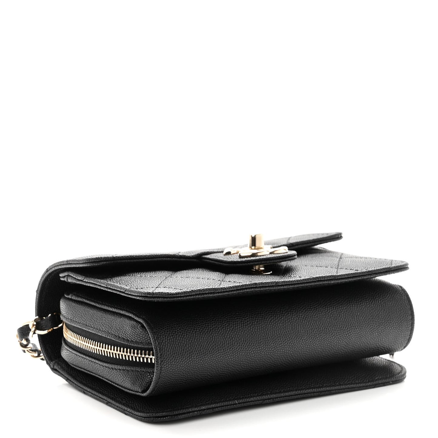 Caviar Quilted Like A Wallet Flap Black